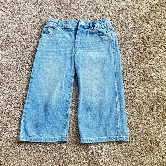 Cat & Jack Girls Street Jeans Light Wash Size 5 Adjustable Waist - Picture 1 of 6